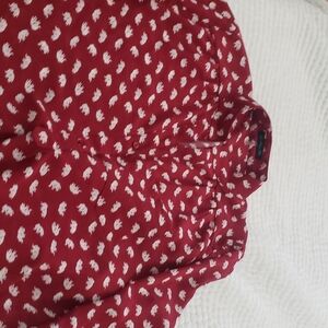 Cals Red Blouse with White Elephant Print